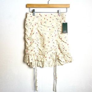 NWT Wild Fable Floral Ruched Mini Skirt